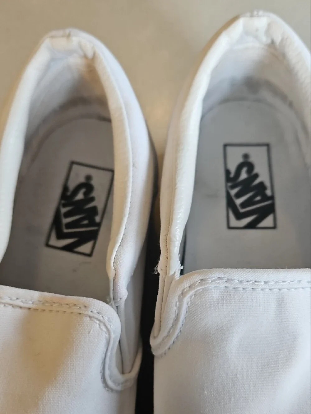 Vans White Slip-On Platform Loafers